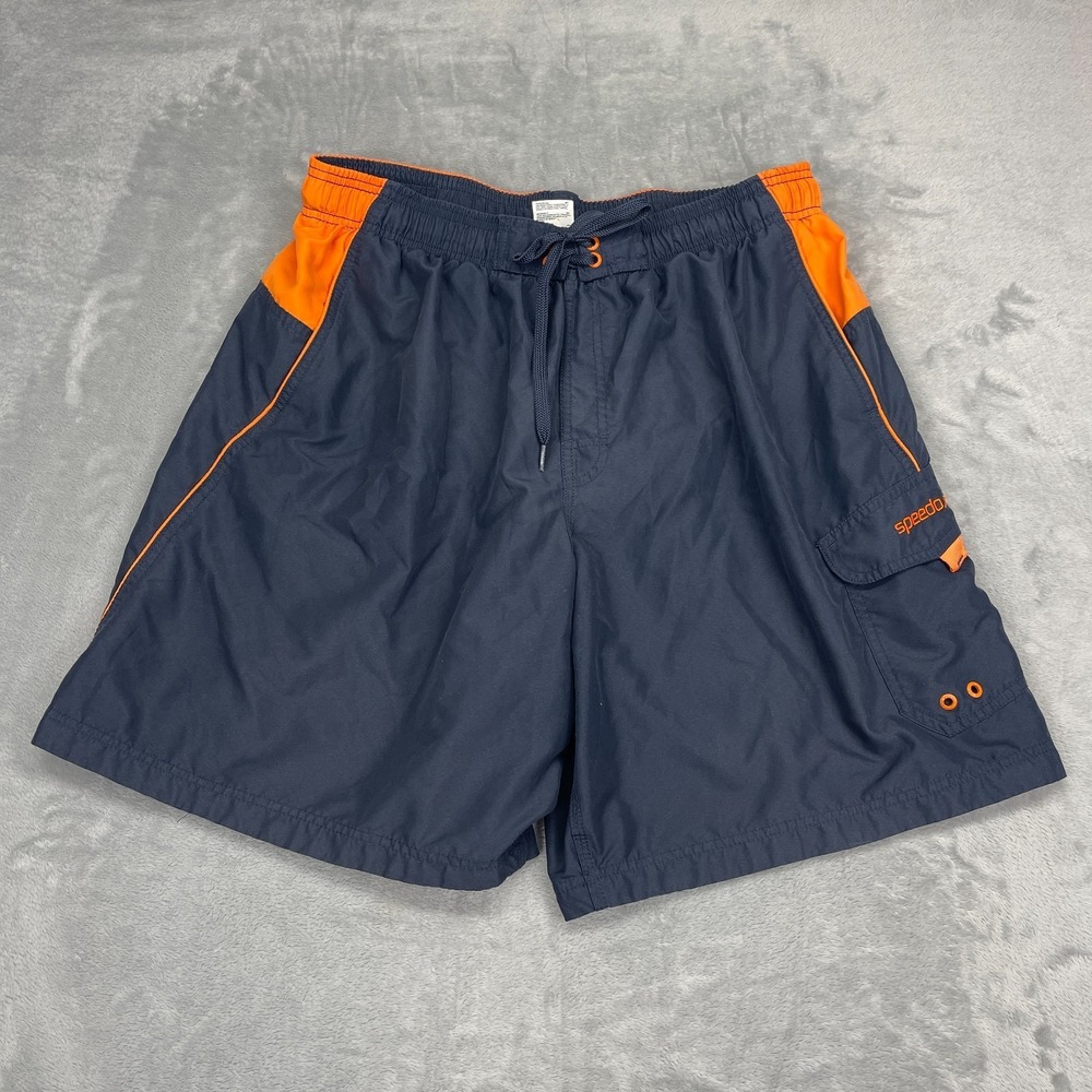 Speedo Shorts Mens XL Navy Mesh Lined Stretch Swim Trunks Surfing Water Polo Y2k
